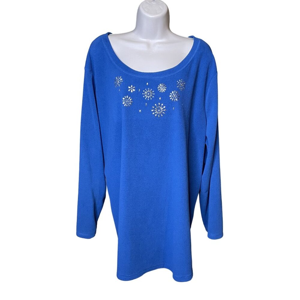 Just My Size Blue Fleece Pullover Sweat Shirt Plus Size 3X u